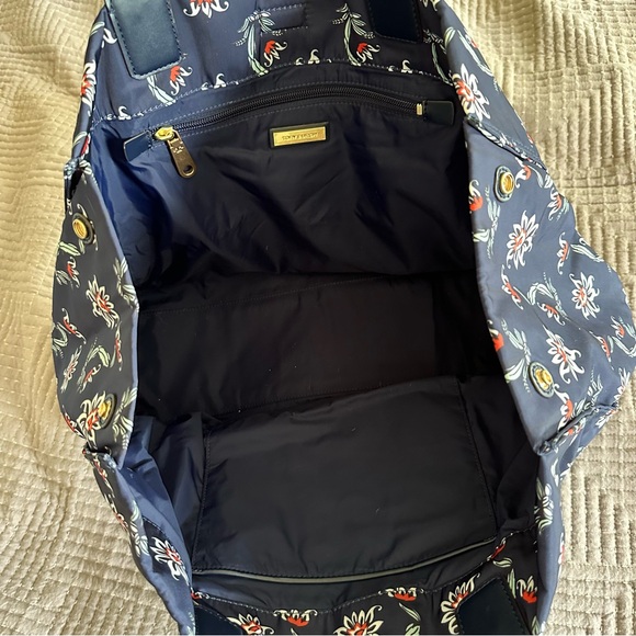 Tory Burch ELLA Nylon Tote Blue Floral - Picture 10 of 12